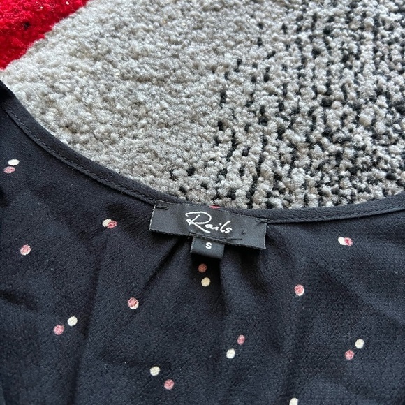 Rails Black Off Set Dots Blouse - Picture 3 of 4